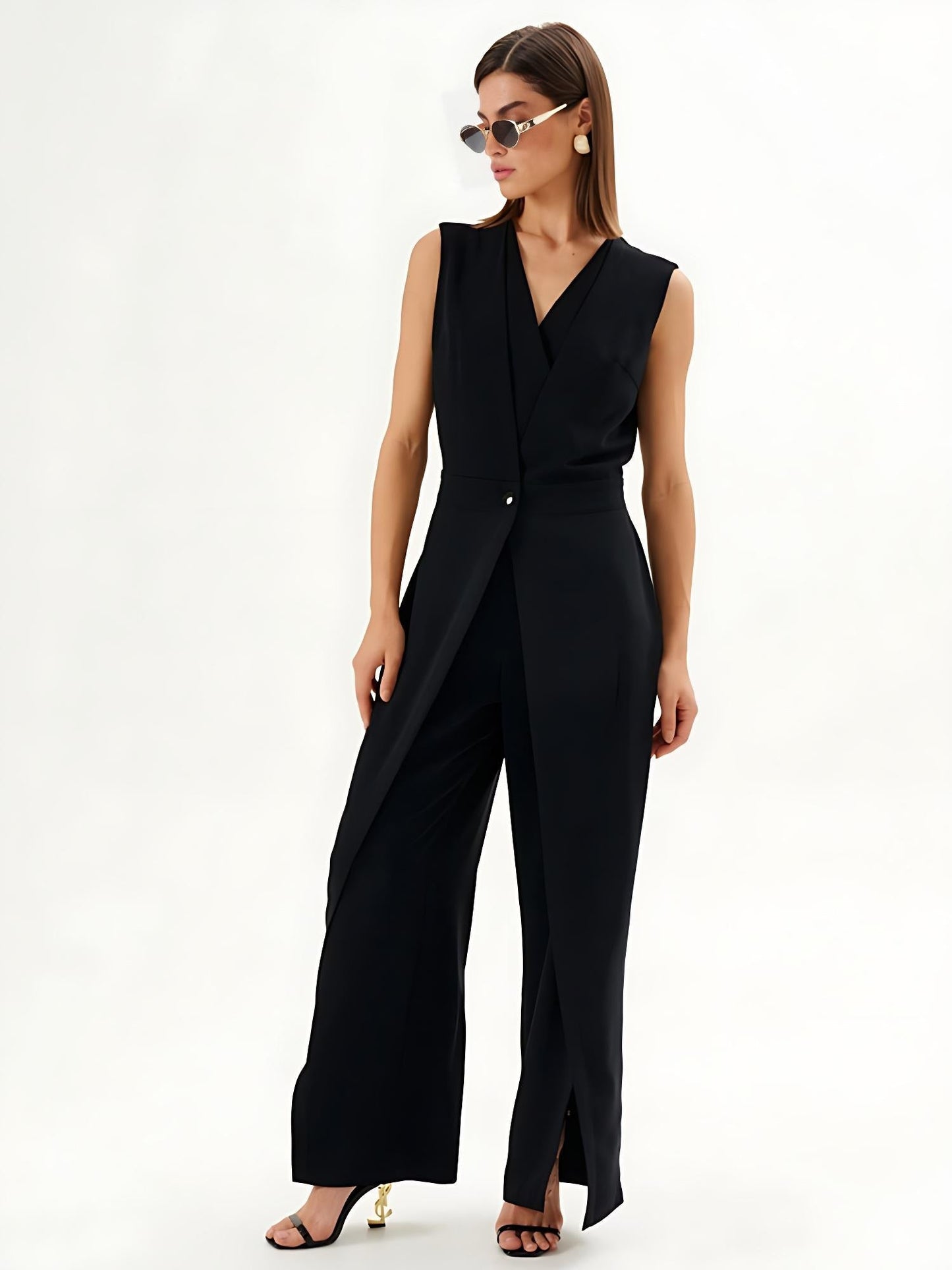 Macacão Feminino Elegante com Cintura Marcada e Caimento Premium