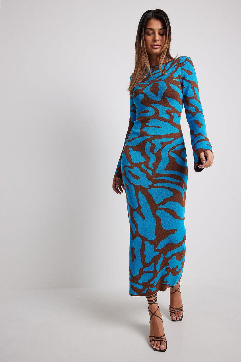 Vestido Midi de Tricot Jacquard - Ava