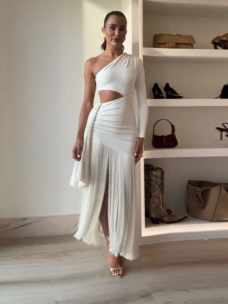 Vestido Feminino Elegante Franjas – Ana