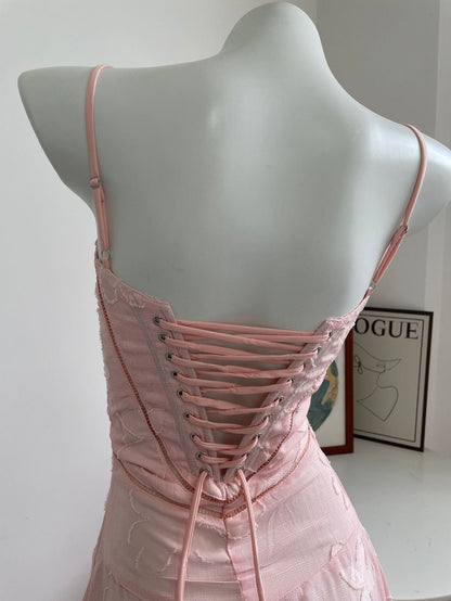 Vestido Longo Elegante com Costas Abertas e Amarração - Flor