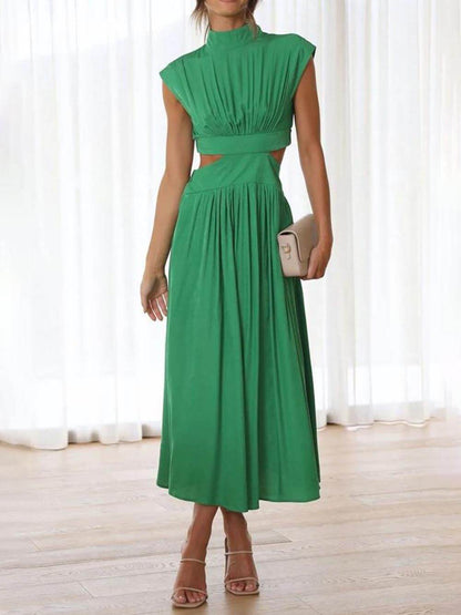 Vestido Midi Ayla com Recorte na Cintura e Bolsos
