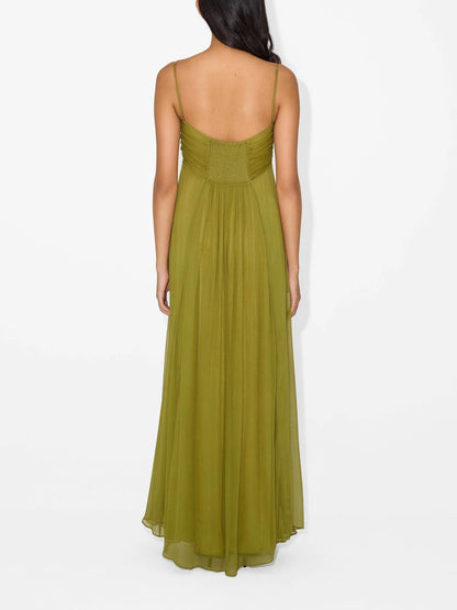 Vestido Longo Morea Verde Oliva