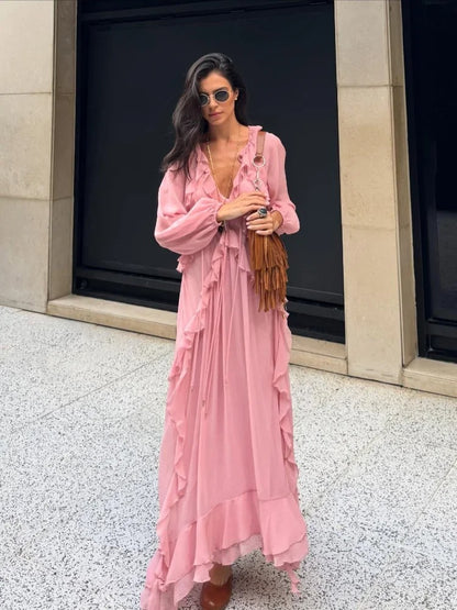 Vestido Feminino Longo Boho - Fabricia