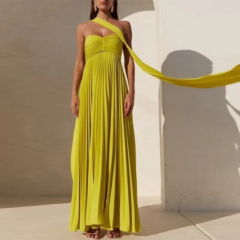 Vestido Feminino Plissado Verde - Julie