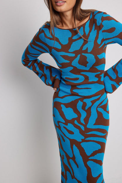Vestido Midi de Tricot Jacquard - Ava