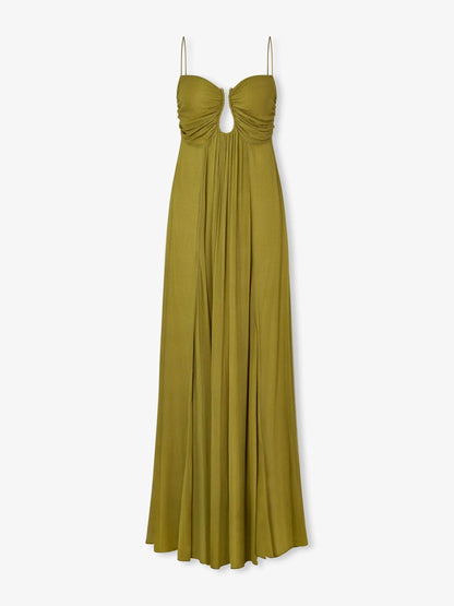 Vestido Longo Morea Verde Oliva
