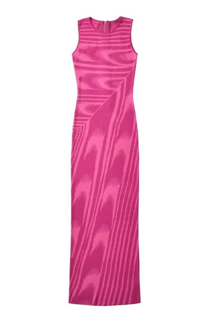 Vestido Kailani Maxi – Tricô com Estampa Jacquard Abstrata