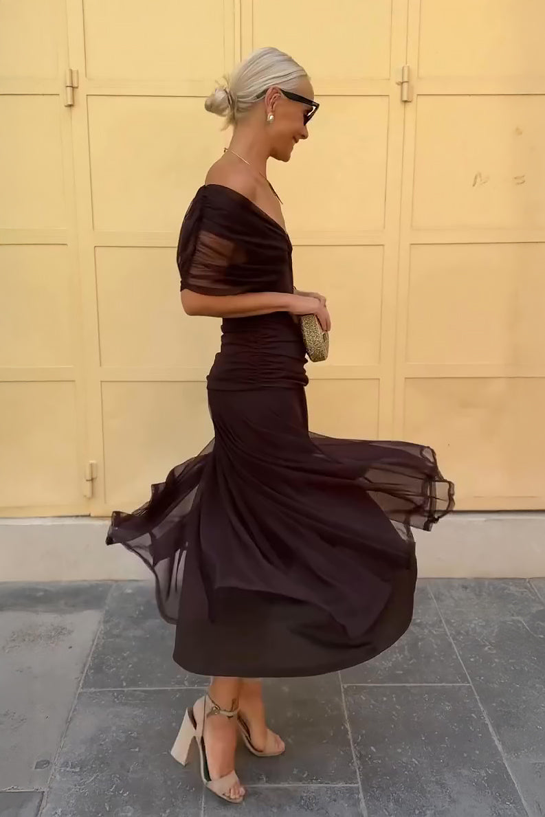 Vestido Maxi Chocolate Tulle