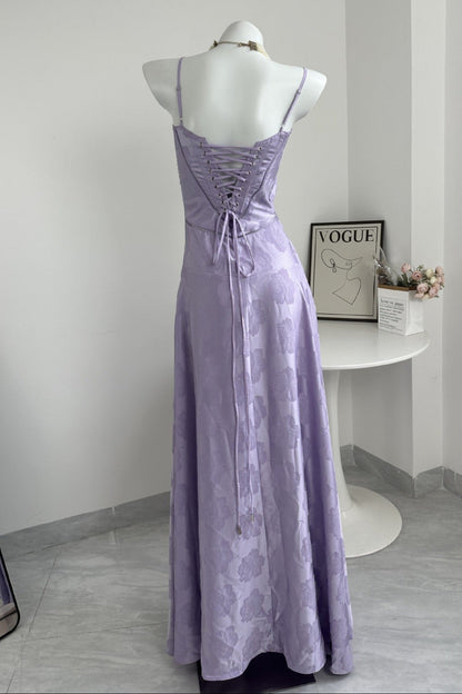 Vestido Longo Elegante com Costas Abertas e Amarração - Flor