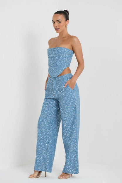 Conjunto de Calças Jeans com Lantejoulas - Belinda