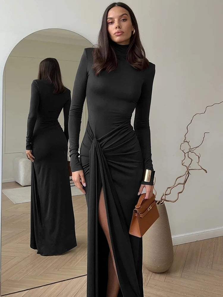 Vestido Longo Gola Alta - Gabriela