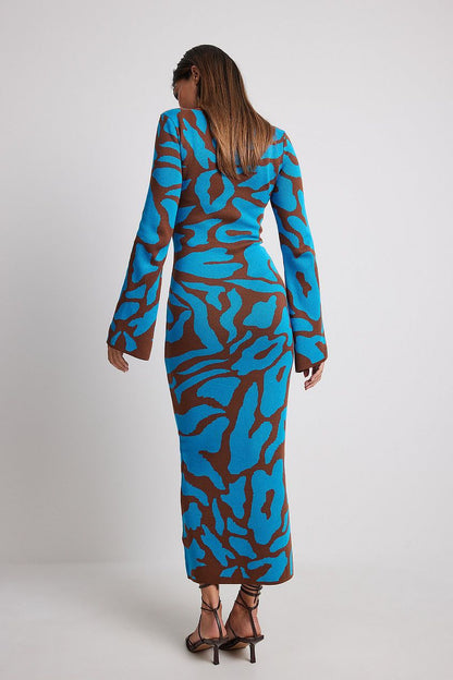 Vestido Midi de Tricot Jacquard - Ava