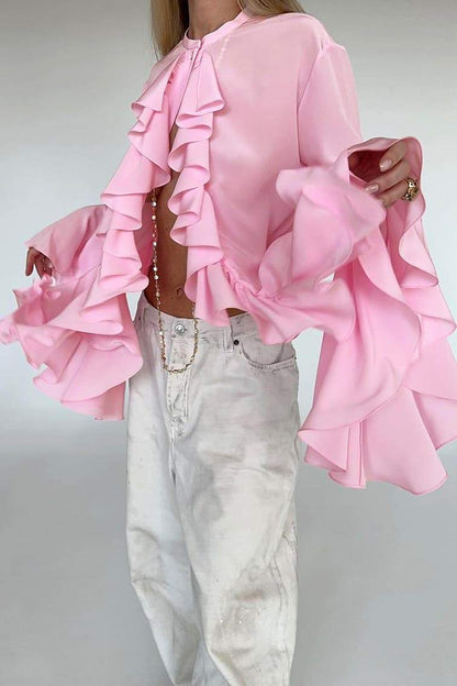 Blusa Michelle Semi-transparente com Babados