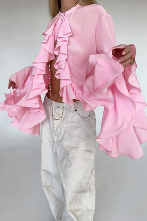 Blusa Michelle Semi-transparente com Babados