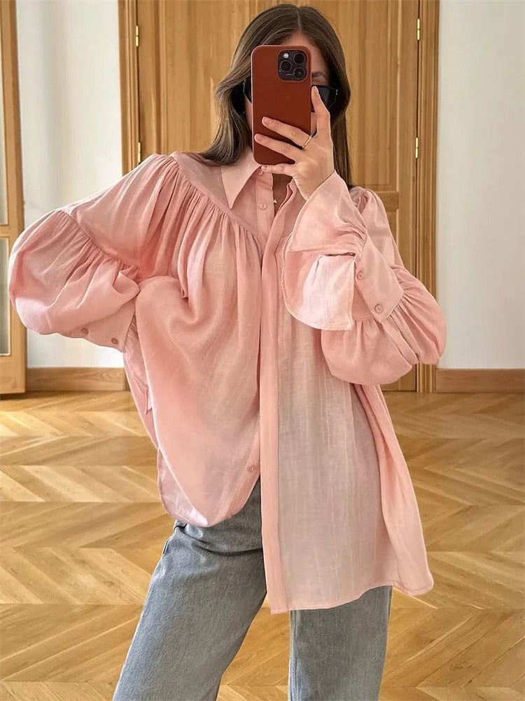 Camisa Feminino Botão Manga Longa - Tossy