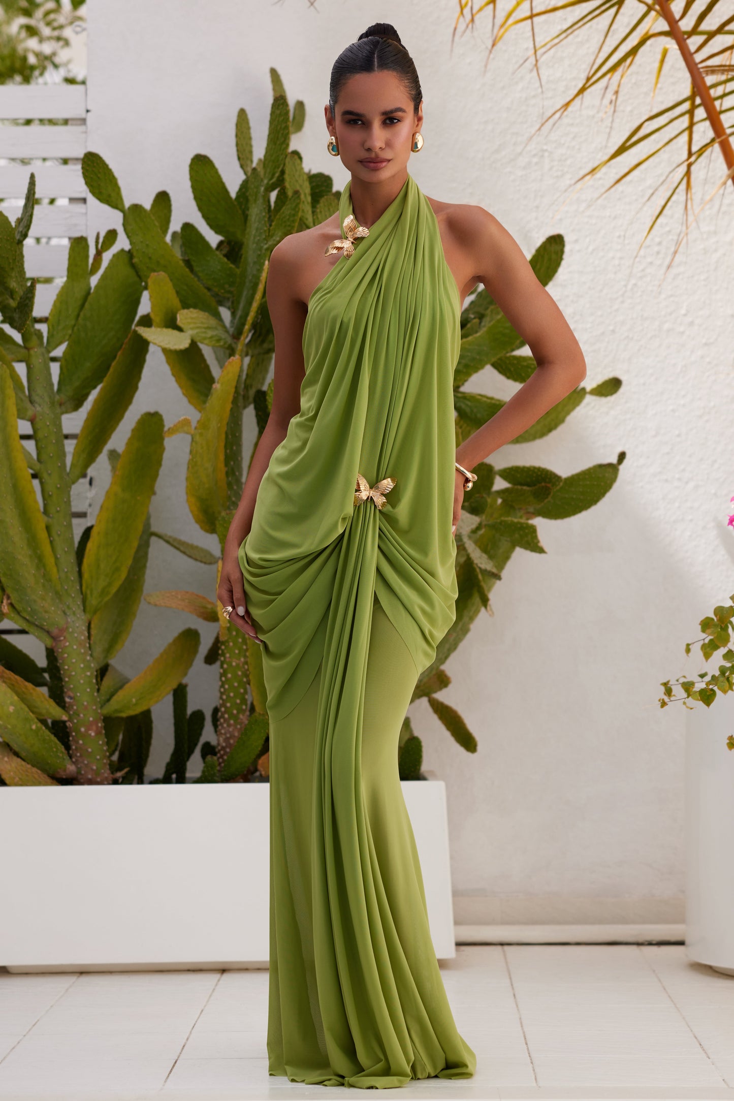 Vestido Longo Thalassa Verde Oliva
