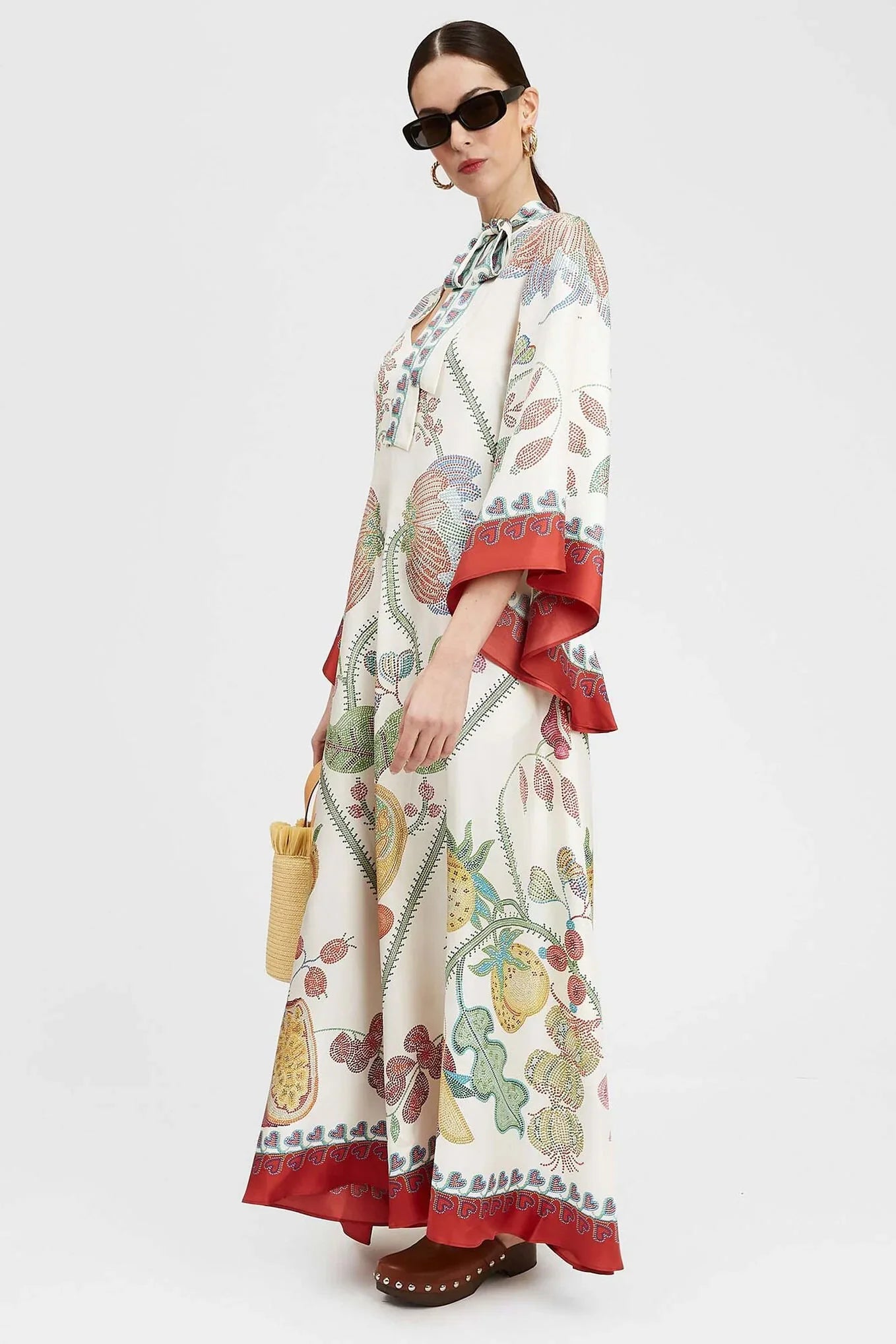 Vestido Longo Estampado Magnifico em Cetim
