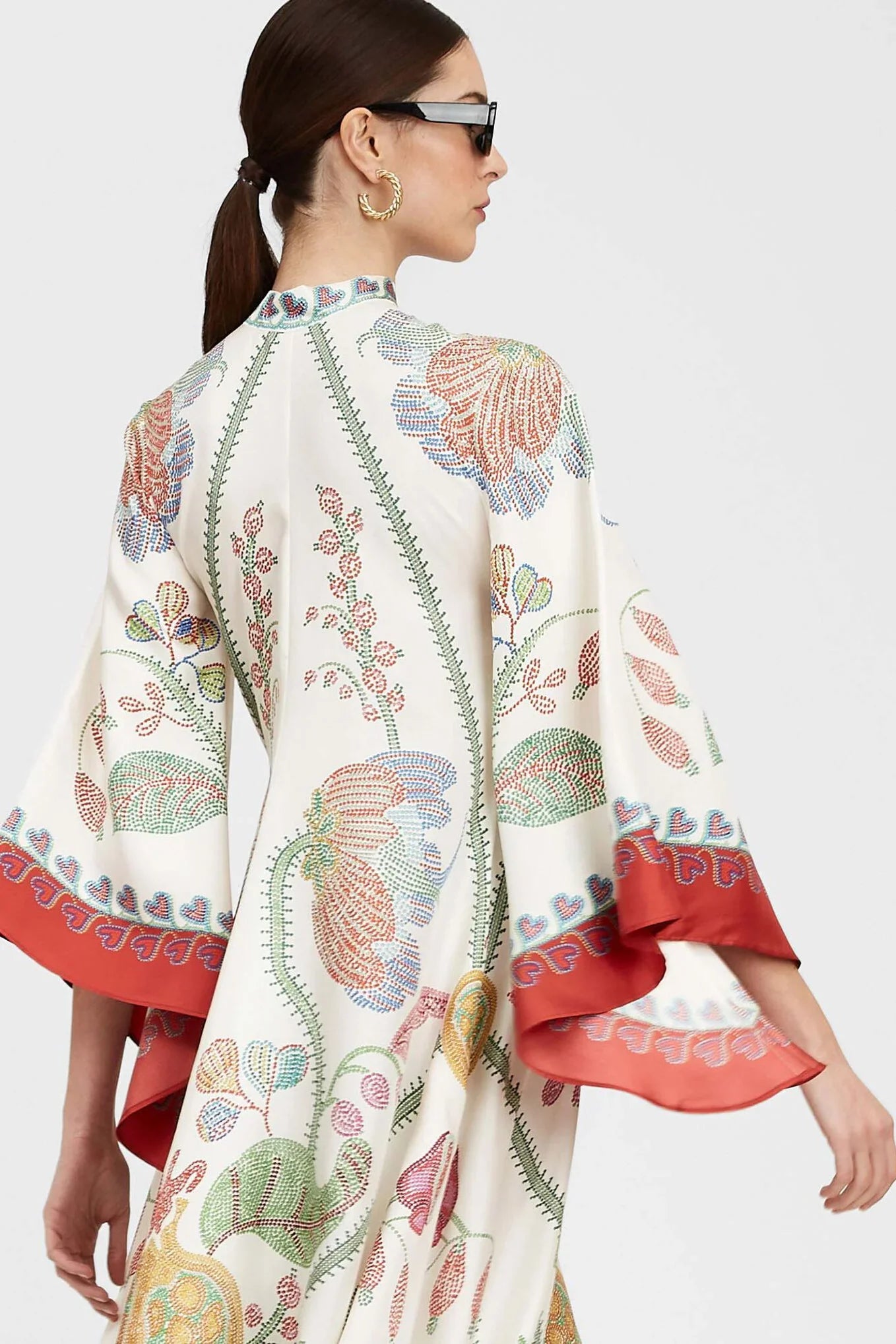 Vestido Longo Estampado Magnifico em Cetim