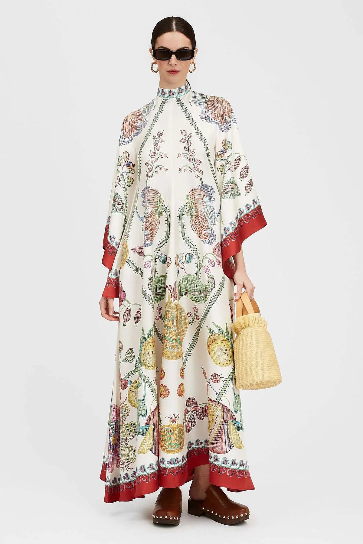 Vestido Longo Estampado Magnifico em Cetim