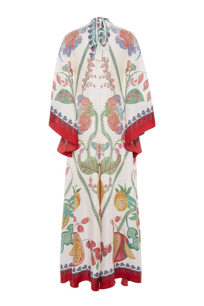 Vestido Longo Estampado Magnifico em Cetim