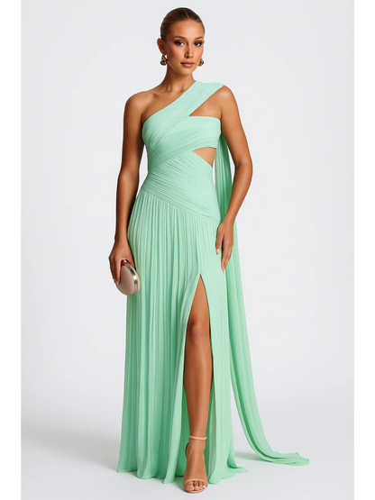 Vestido Longo Plissado Evangeline