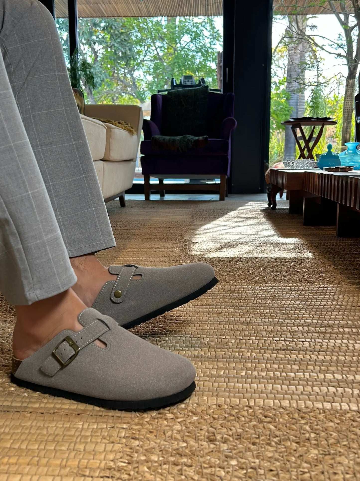 Clog Casual Conforto - Cinza Claro