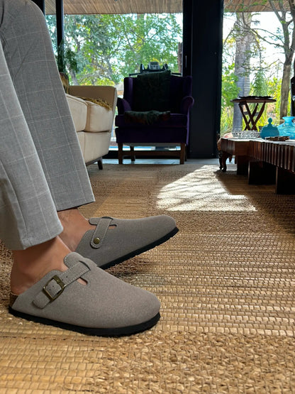Clog Casual Conforto - Cinza Claro