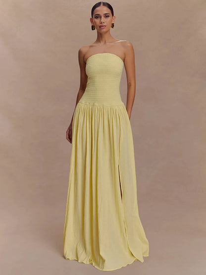 Vestido Longo Tomara que Caia com Fenda Lateral Elegante Isabella