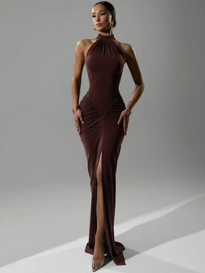 Vestido Elegante Drapeado Noite – Natasha