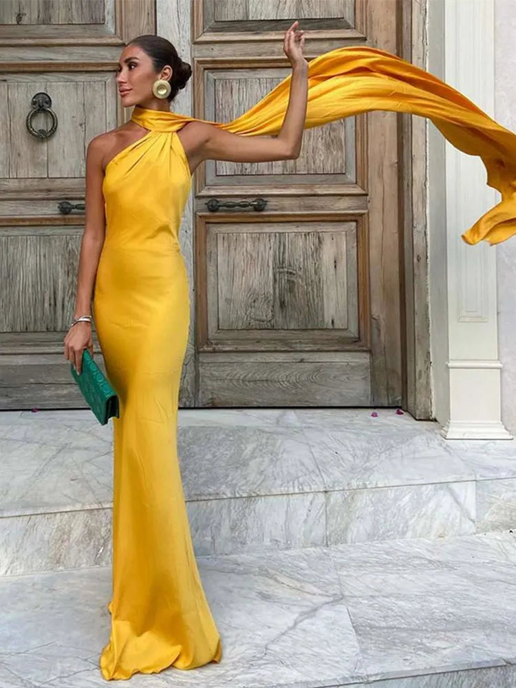 Vestido Longo Elegante com Alça de Fita – Lolita