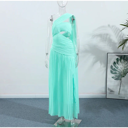 Vestido Longo Plissado Evangeline