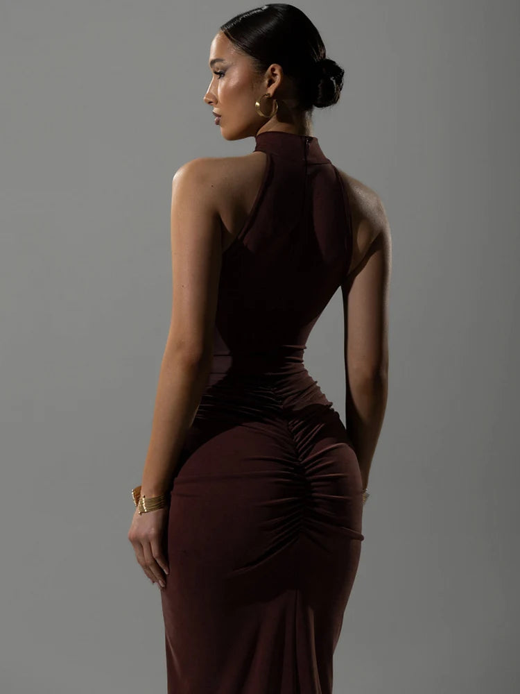 Vestido Elegante Drapeado Noite – Natasha