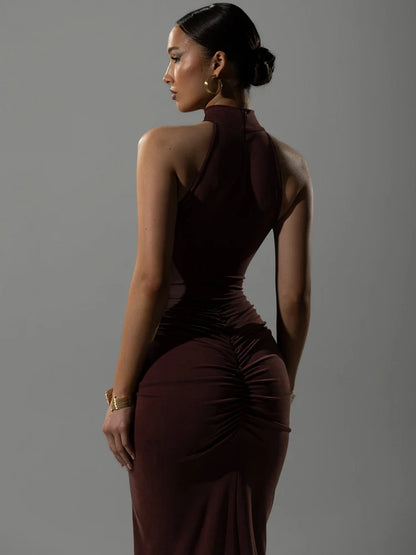 Vestido Elegante Drapeado Noite – Natasha