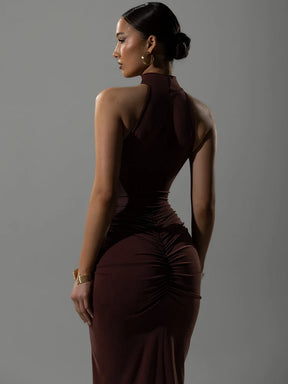 Vestido Elegante Drapeado Noite – Natasha