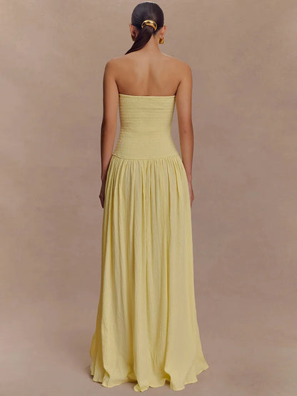 Vestido Longo Tomara que Caia com Fenda Lateral Elegante Isabella