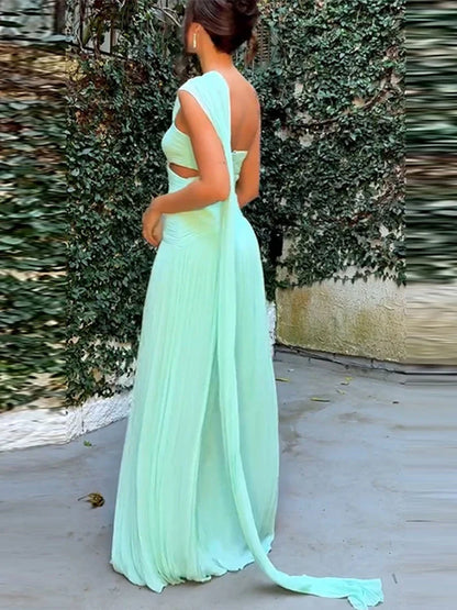 Vestido Longo Plissado Evangeline