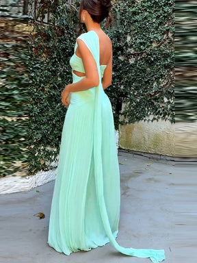 Vestido Longo Plissado Evangeline