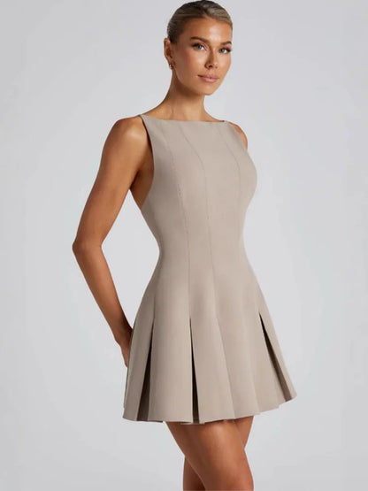 Vestido Lumara Belle – Plissado Cintura Alta com Alças Finas