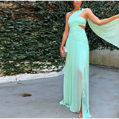 Vestido Longo Plissado Evangeline