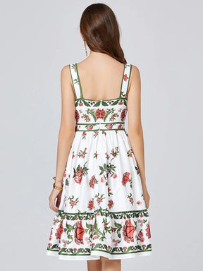 Vestido Floral Encanto de Verão – Alças Finas e Costas Abertas
