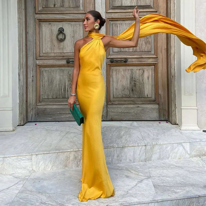Vestido Longo Elegante com Alça de Fita – Lolita