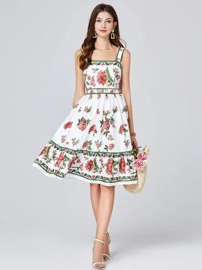 Vestido Floral Encanto de Verão – Alças Finas e Costas Abertas