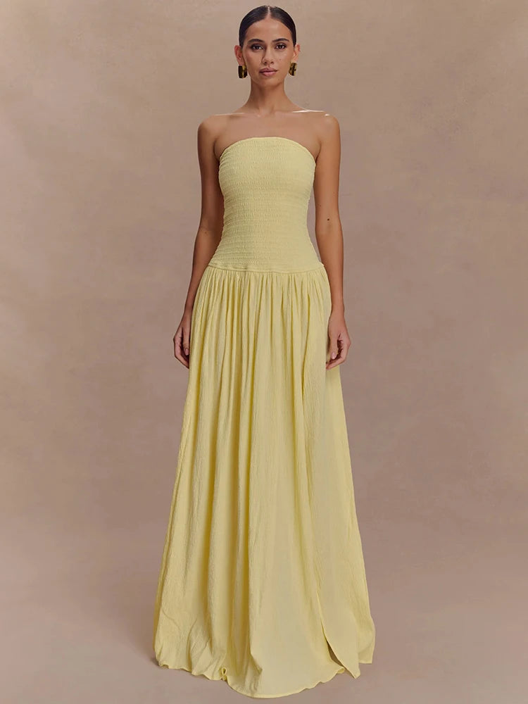 Vestido Longo Tomara que Caia com Fenda Lateral Elegante Isabella