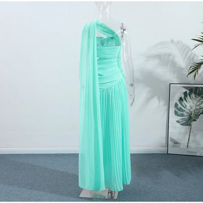 Vestido Longo Plissado Evangeline