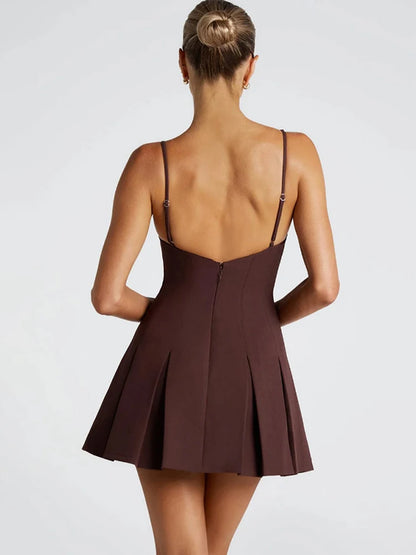 Vestido Lumara Belle – Plissado Cintura Alta com Alças Finas