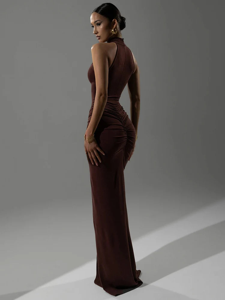 Vestido Elegante Drapeado Noite – Natasha
