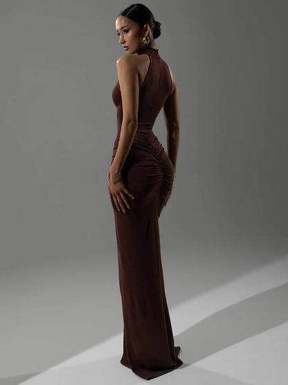 Vestido Elegante Drapeado Noite – Natasha