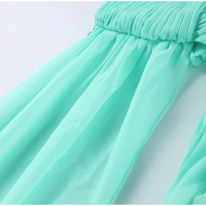 Vestido Longo Plissado Evangeline