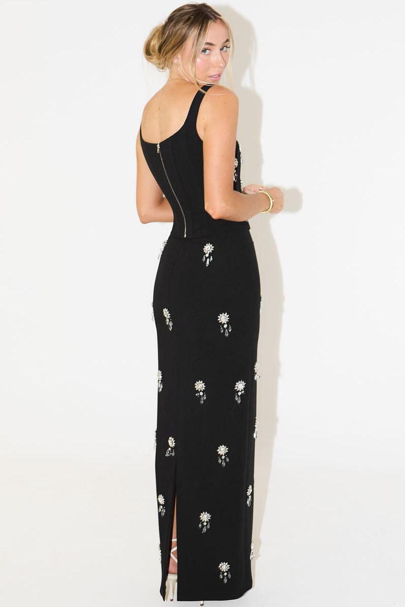 Conjunto Saia Longa + Top Estruturado com Cristais Ultimate Muse