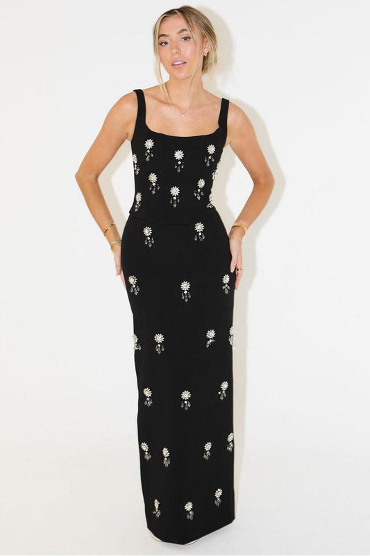 Conjunto Saia Longa + Top Estruturado com Cristais Ultimate Muse